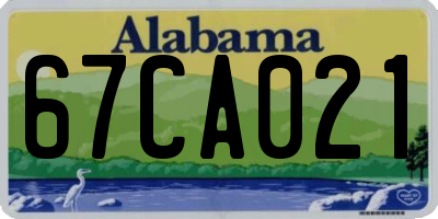 AL license plate 67CA021