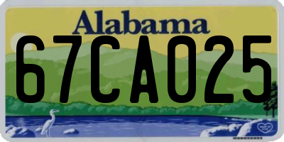 AL license plate 67CA025