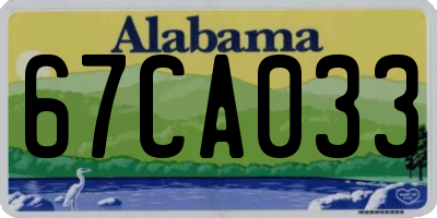 AL license plate 67CA033