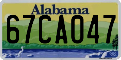 AL license plate 67CA047