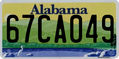 AL license plate 67CA049
