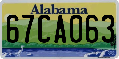 AL license plate 67CA063
