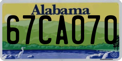 AL license plate 67CA070