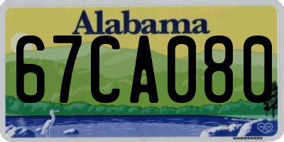 AL license plate 67CA080