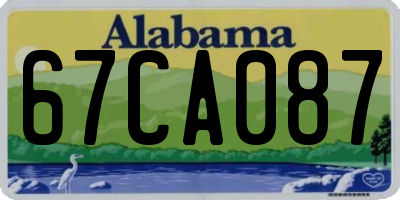 AL license plate 67CA087