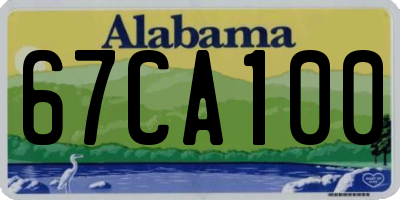 AL license plate 67CA100