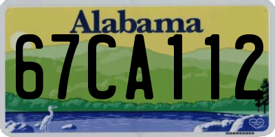 AL license plate 67CA112