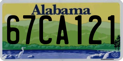 AL license plate 67CA121