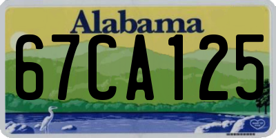 AL license plate 67CA125
