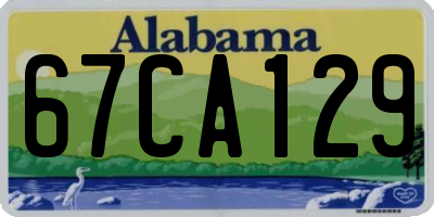 AL license plate 67CA129
