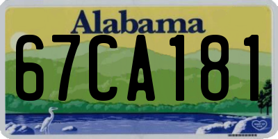AL license plate 67CA181