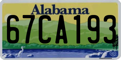 AL license plate 67CA193