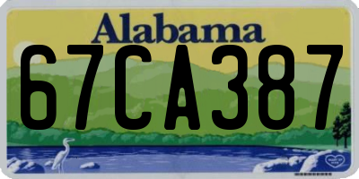 AL license plate 67CA387