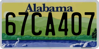AL license plate 67CA407