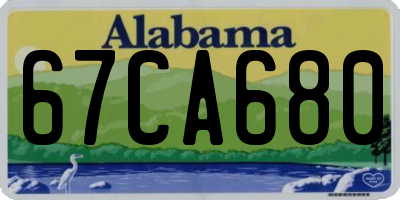 AL license plate 67CA680