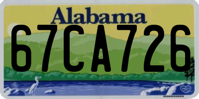 AL license plate 67CA726