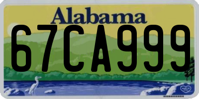 AL license plate 67CA999