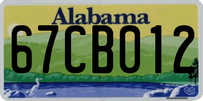 AL license plate 67CB012