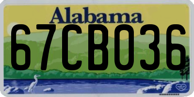 AL license plate 67CB036