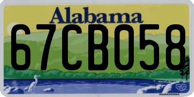 AL license plate 67CB058