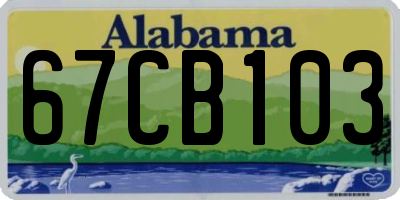 AL license plate 67CB103