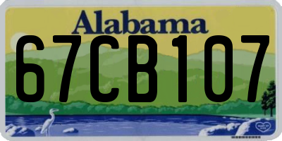 AL license plate 67CB107
