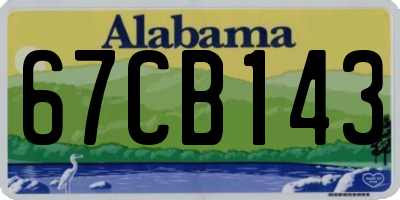 AL license plate 67CB143