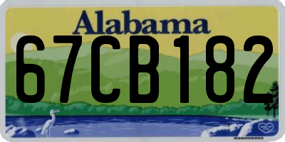 AL license plate 67CB182
