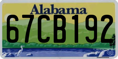 AL license plate 67CB192