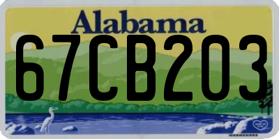 AL license plate 67CB203