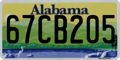 AL license plate 67CB205
