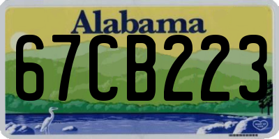 AL license plate 67CB223