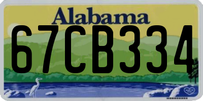 AL license plate 67CB334