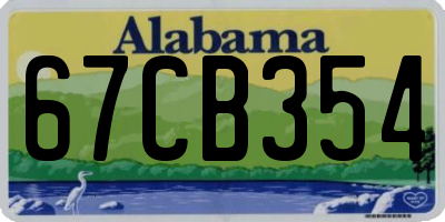 AL license plate 67CB354