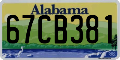 AL license plate 67CB381