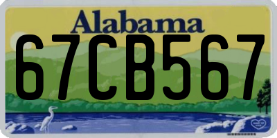 AL license plate 67CB567