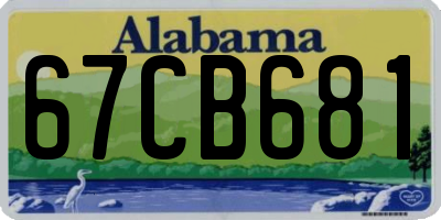 AL license plate 67CB681