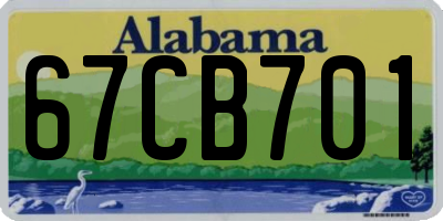 AL license plate 67CB701