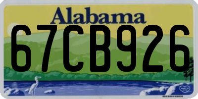 AL license plate 67CB926
