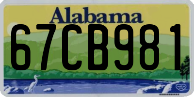 AL license plate 67CB981