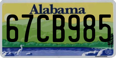 AL license plate 67CB985