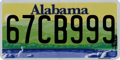 AL license plate 67CB999