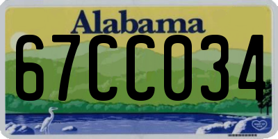 AL license plate 67CC034