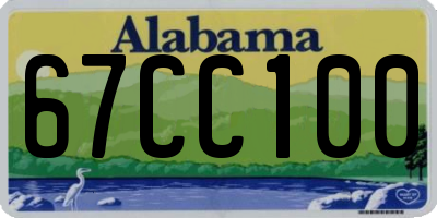 AL license plate 67CC100