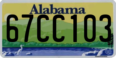 AL license plate 67CC103