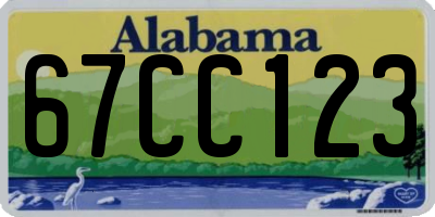 AL license plate 67CC123