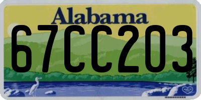 AL license plate 67CC203