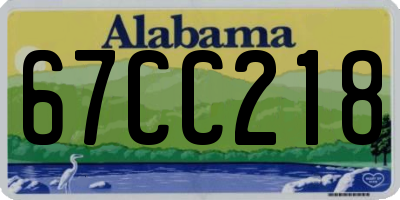 AL license plate 67CC218