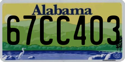 AL license plate 67CC403