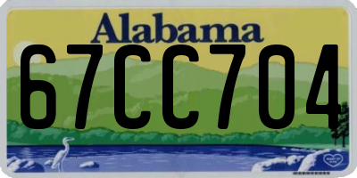 AL license plate 67CC704